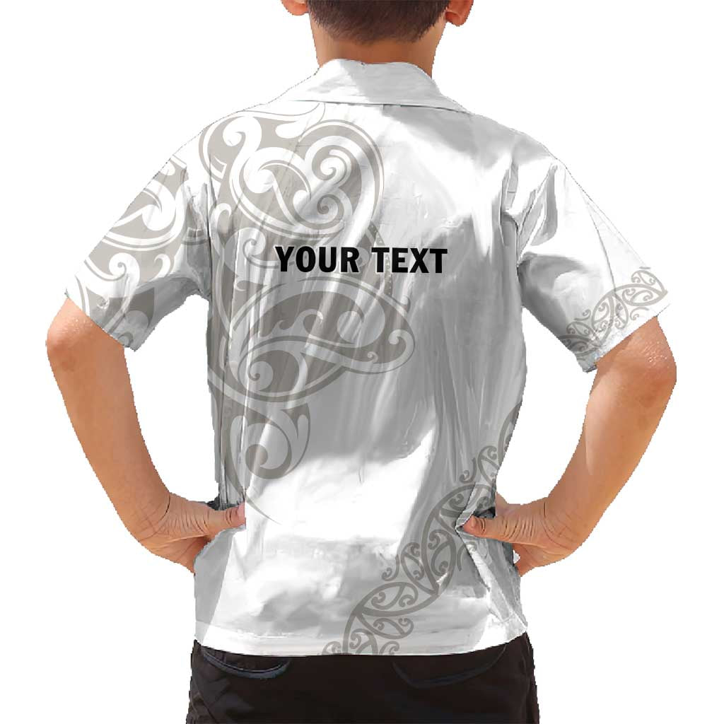 All White Maori Tribal Tattoo Personalised Family Matching Puletasi and Hawaiian Shirt Stone Gray Polynesian Style LT9 - Polynesian Pride