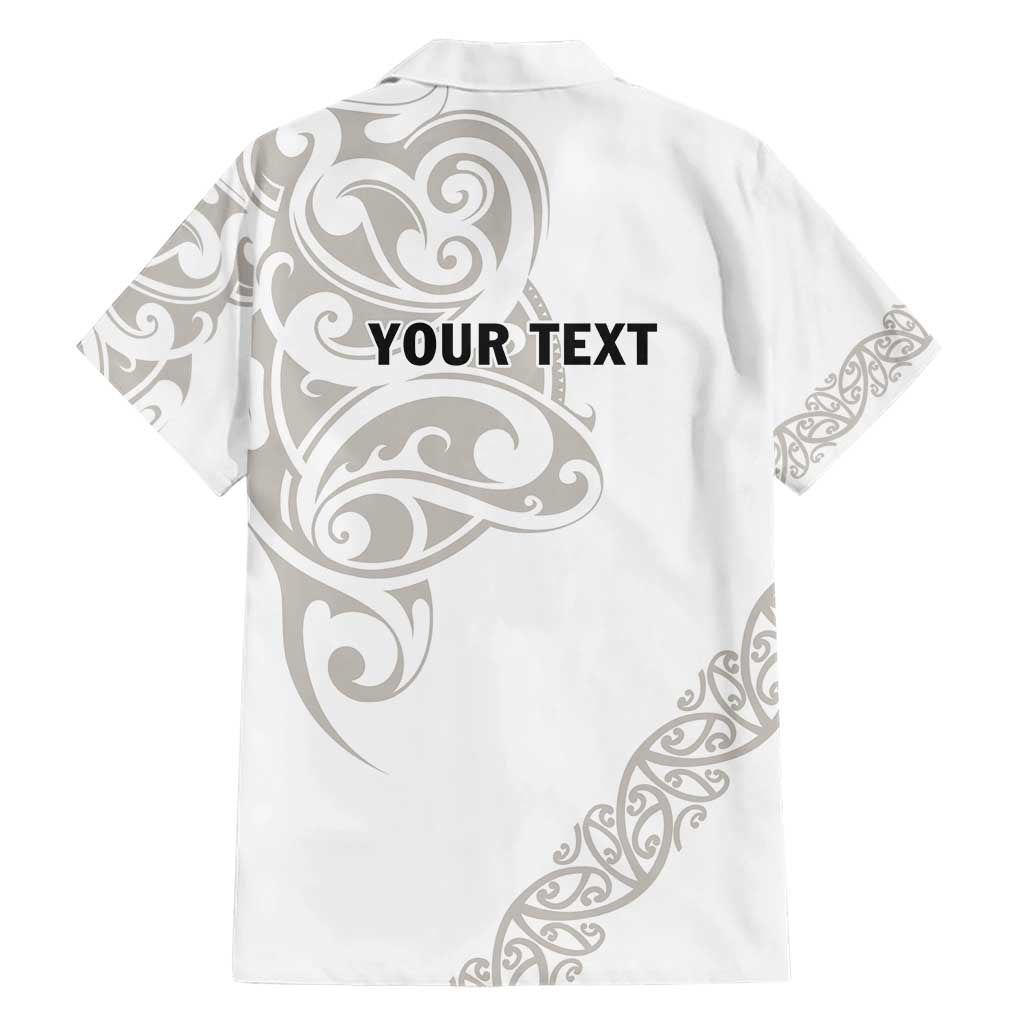 All White Maori Tribal Tattoo Personalised Family Matching Short Sleeve Bodycon Dress and Hawaiian Shirt Stone Gray Polynesian Style LT9 - Polynesian Pride
