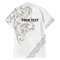 All White Maori Tribal Tattoo Personalised Family Matching Summer Maxi Dress and Hawaiian Shirt Stone Gray Polynesian Style LT9 - Polynesian Pride