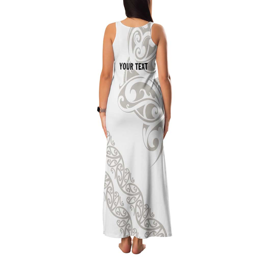 All White Maori Tribal Tattoo Personalised Family Matching Tank Maxi Dress and Hawaiian Shirt Stone Gray Polynesian Style LT9 - Polynesian Pride
