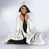 All White Maori Tribal Tattoo Personalised Hooded Blanket Stone Gray Polynesian Style - Polynesian Pride