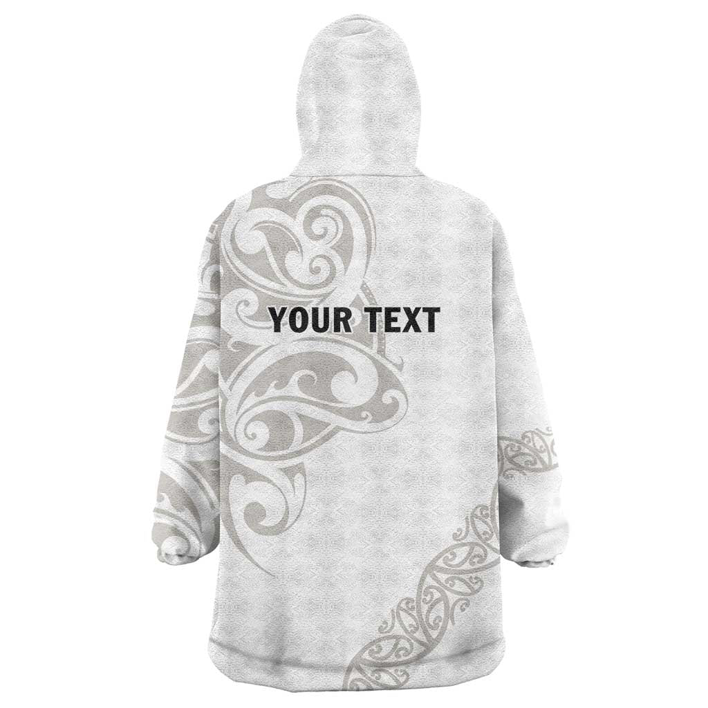All White Maori Tribal Tattoo Personalised Wearable Blanket Hoodie Stone Gray Polynesian Style LT9 - Polynesian Pride