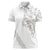 All White Maori Tribal Tattoo Personalised Women Polo Shirt Stone Gray Polynesian Style - Polynesian Pride