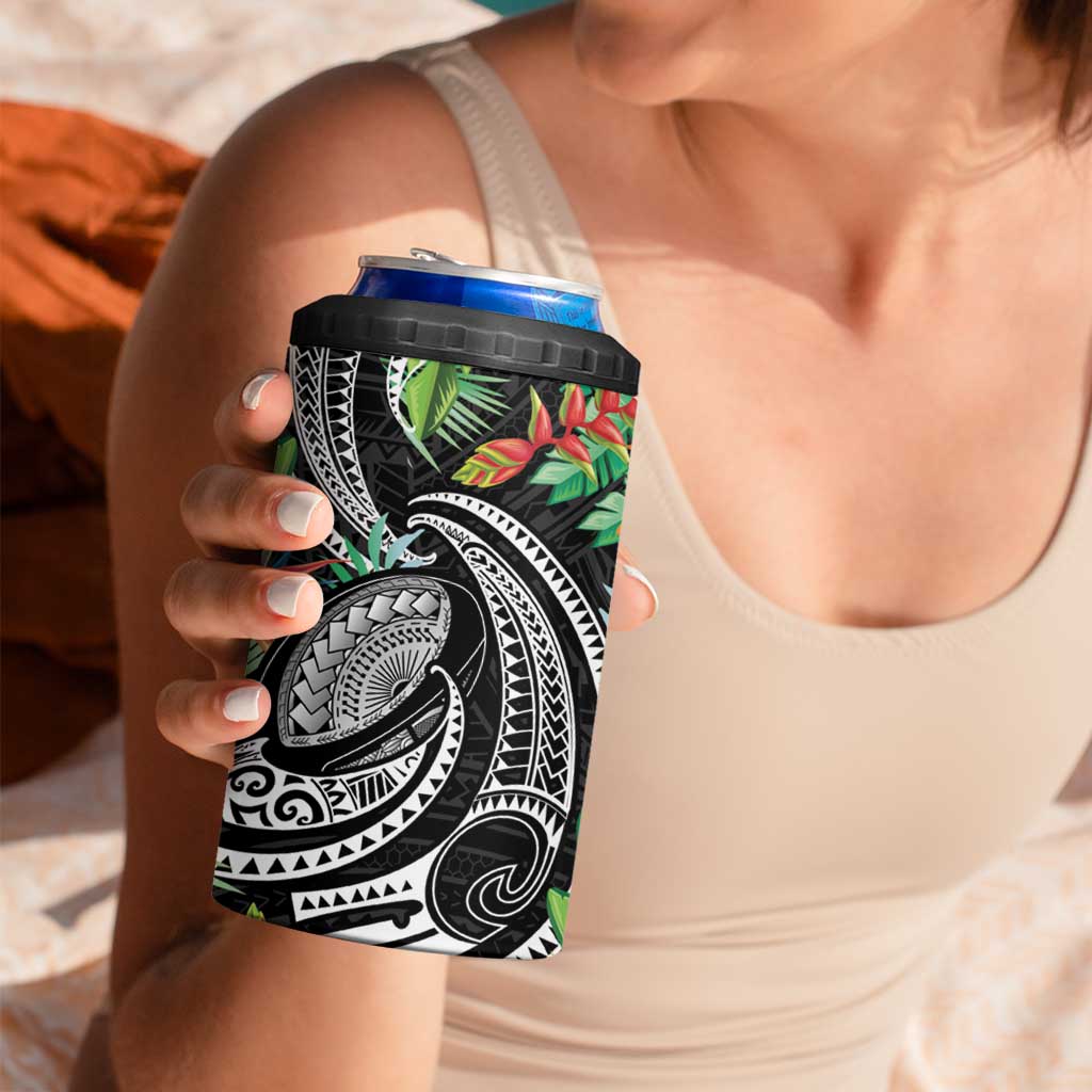 Polynesian Pacific Rugby Tribal 4 in 1 Can Cooler Tumbler Tropical Vibe