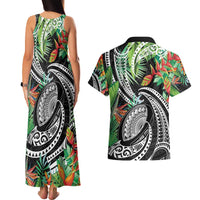 Polynesian Pacific Rugby Tribal Couples Matching Tank Maxi Dress and Hawaiian Shirt Tropical Vibe LT9 - Polynesian Pride