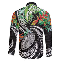 Polynesian Pacific Rugby Tribal Family Matching Long Sleeve Bodycon Dress and Hawaiian Shirt Tropical Vibe LT9 - Polynesian Pride
