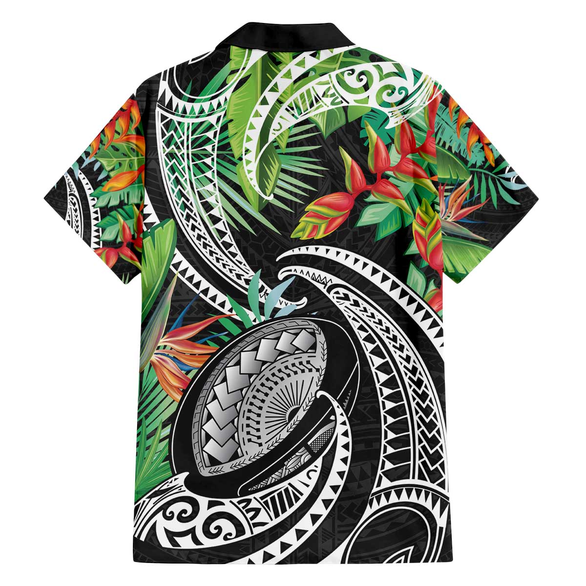 Polynesian Pacific Rugby Tribal Family Matching Off The Shoulder Long Sleeve Dress and Hawaiian Shirt Tropical Vibe LT9 - Polynesian Pride
