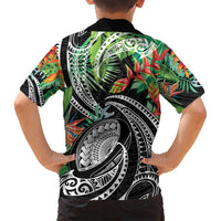 Polynesian Pacific Rugby Tribal Family Matching Off Shoulder Maxi Dress and Hawaiian Shirt Tropical Vibe LT9 - Polynesian Pride