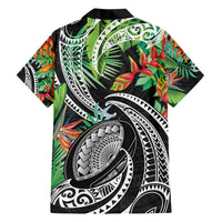 Polynesian Pacific Rugby Tribal Family Matching Off Shoulder Short Dress and Hawaiian Shirt Tropical Vibe LT9 - Polynesian Pride