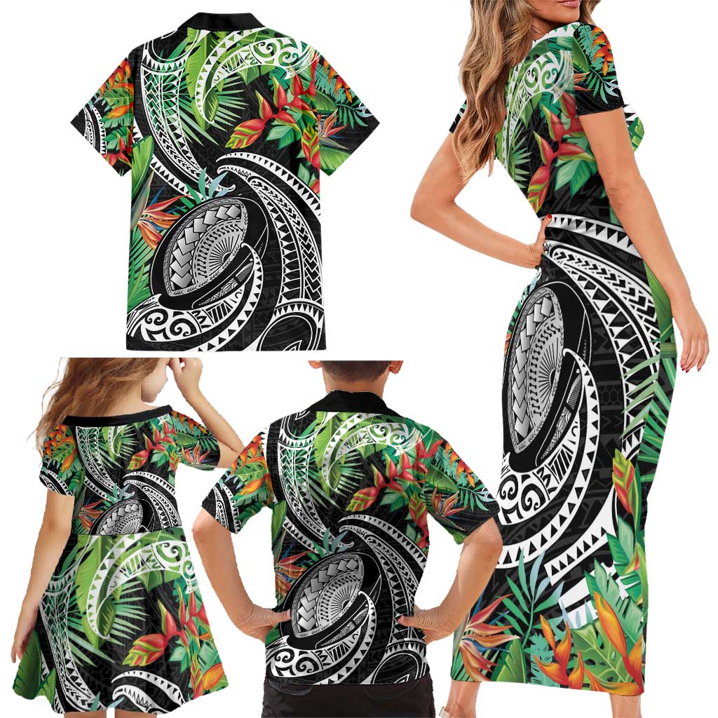 Polynesian Pacific Rugby Tribal Family Matching Short Sleeve Bodycon Dress and Hawaiian Shirt Tropical Vibe LT9 - Polynesian Pride