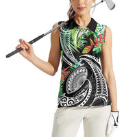 Polynesian Pacific Rugby Tribal Women Sleeveless Polo Shirt Tropical Vibe