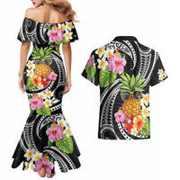 Hau'oli Makahiki Hou Couples Matching Mermaid Dress and Hawaiian Shirt Aloha Pineapple Tropical Vibe LT9 - Polynesian Pride