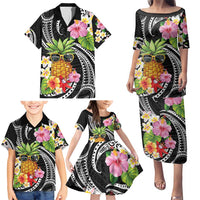 Hau'oli Makahiki Hou Family Matching Puletasi and Hawaiian Shirt Aloha Pineapple Tropical Vibe LT9 - Polynesian Pride