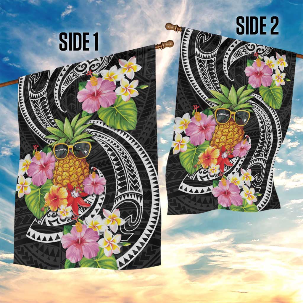 Hau'oli Makahiki Hou Garden Flag Aloha Pineapple Tropical Vibe LT9 - Polynesian Pride