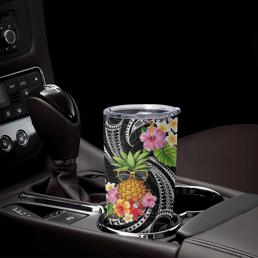 Hau'oli Makahiki Hou Tumbler Cup Aloha Pineapple Tropical Vibe