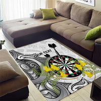 Personalised New Zealand Darts Area Rug Kowhai Floral with Maori Tattoo LT9 - Polynesian Pride