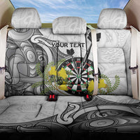Personalised New Zealand Darts Back Car Seat Cover Kowhai Floral with Maori Tattoo LT9 One Size Black - Polynesian Pride