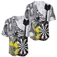 Personalised New Zealand Darts Baseball Jersey Kowhai Floral with Maori Tattoo LT9 - Polynesian Pride