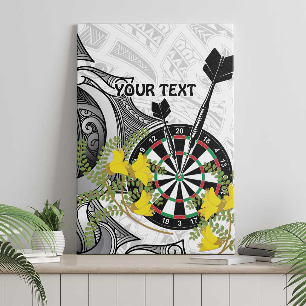 Personalised New Zealand Darts Canvas Wall Art Kowhai Floral with Maori Tattoo LT9 - Polynesian Pride