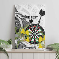 Personalised New Zealand Darts Canvas Wall Art Kowhai Floral with Maori Tattoo LT9 - Polynesian Pride
