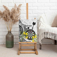 Personalised New Zealand Darts Canvas Wall Art Kowhai Floral with Maori Tattoo LT9 - Polynesian Pride