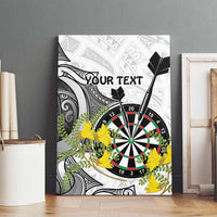 Personalised New Zealand Darts Canvas Wall Art Kowhai Floral with Maori Tattoo LT9 - Polynesian Pride