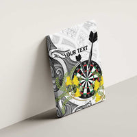 Personalised New Zealand Darts Canvas Wall Art Kowhai Floral with Maori Tattoo LT9 - Polynesian Pride