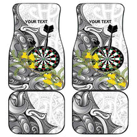 Personalised New Zealand Darts Car Mats Kowhai Floral with Maori Tattoo LT9 - Polynesian Pride