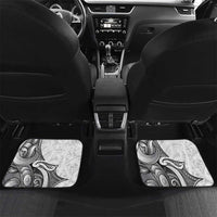 Personalised New Zealand Darts Car Mats Kowhai Floral with Maori Tattoo LT9 Set 2pcs - Back Black - Polynesian Pride