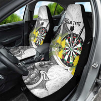 Personalised New Zealand Darts Car Seat Cover Kowhai Floral with Maori Tattoo LT9 - Polynesian Pride