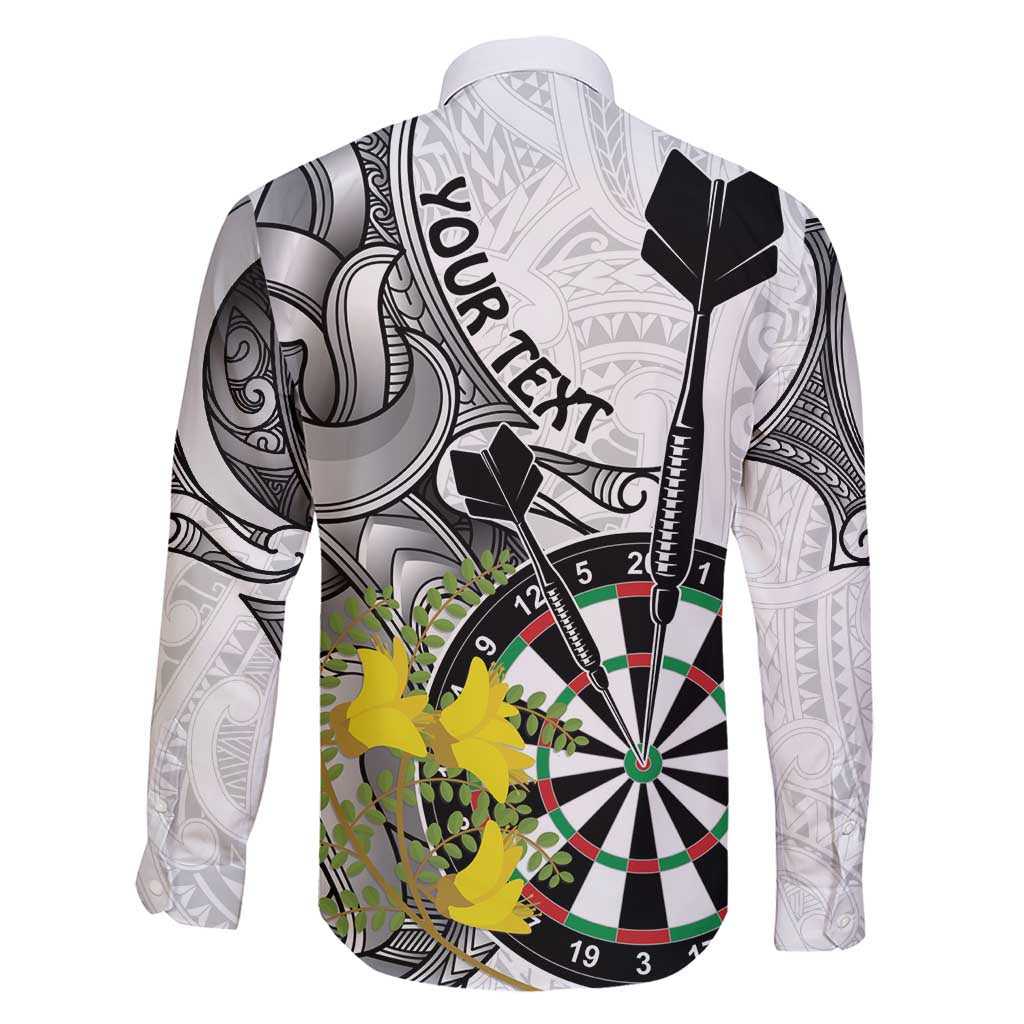 Personalised New Zealand Darts Family Matching Short Sleeve Bodycon Dress and Hawaiian Shirt Kowhai Floral with Maori Tattoo LT9 - Polynesian Pride