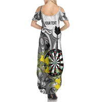 Personalised New Zealand Darts Family Matching Summer Maxi Dress and Hawaiian Shirt Kowhai Floral with Maori Tattoo LT9 - Polynesian Pride