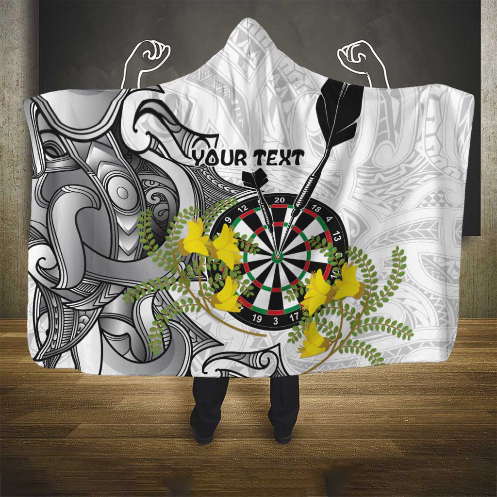 Personalised New Zealand Darts Hooded Blanket Kowhai Floral with Maori Tattoo LT9 - Polynesian Pride