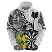 Personalised New Zealand Darts Hoodie Kowhai Floral with Maori Tattoo LT9 - Polynesian Pride