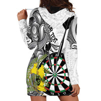 Personalised New Zealand Darts Hoodie Dress Kowhai Floral with Maori Tattoo LT9 - Polynesian Pride