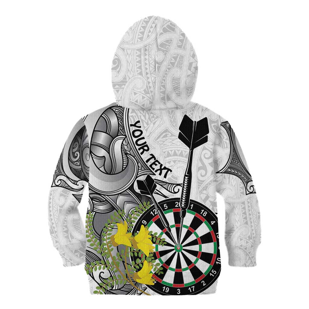 Personalised New Zealand Darts Kid Hoodie Kowhai Floral with Maori Tattoo LT9 - Polynesian Pride
