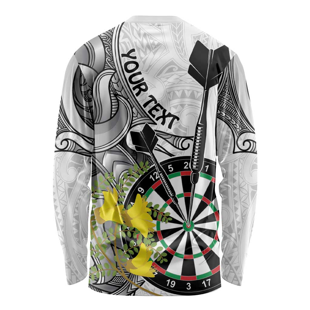 Personalised New Zealand Darts Long Sleeve Shirt Kowhai Floral with Maori Tattoo LT9 - Polynesian Pride