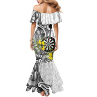Personalised New Zealand Darts Mermaid Dress Kowhai Floral with Maori Tattoo LT9 - Polynesian Pride
