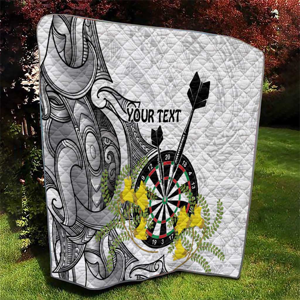 Personalised New Zealand Darts Quilt Kowhai Floral with Maori Tattoo LT9 - Polynesian Pride