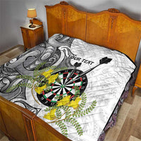 Personalised New Zealand Darts Quilt Kowhai Floral with Maori Tattoo LT9 - Polynesian Pride