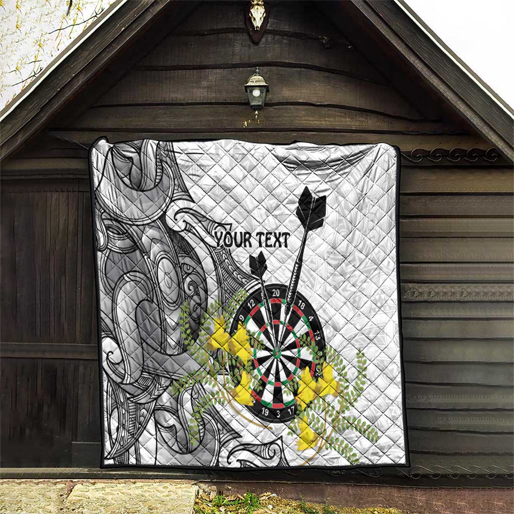 Personalised New Zealand Darts Quilt Kowhai Floral with Maori Tattoo LT9 - Polynesian Pride
