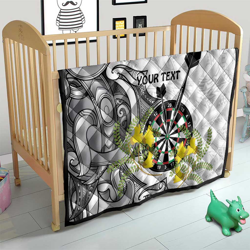 Personalised New Zealand Darts Quilt Kowhai Floral with Maori Tattoo LT9 - Polynesian Pride