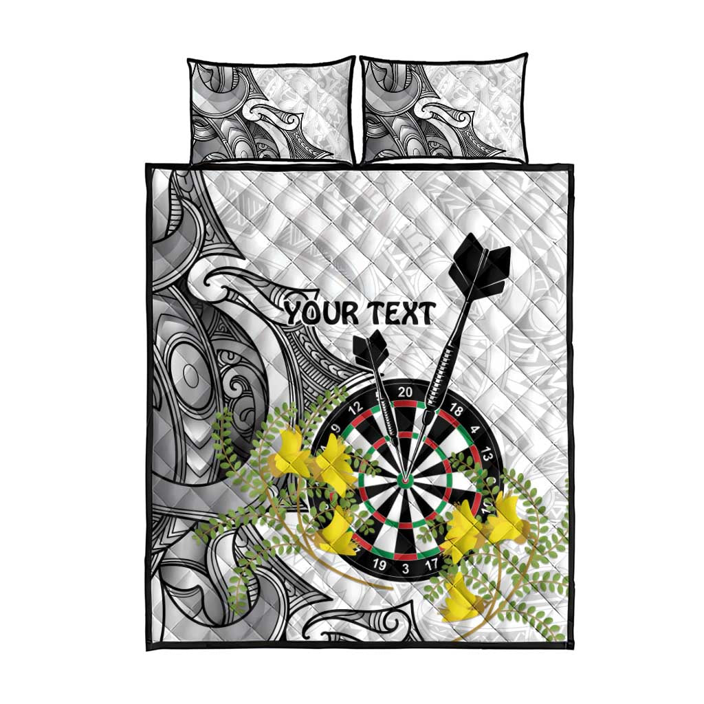 Personalised New Zealand Darts Quilt Bed Set Kowhai Floral with Maori Tattoo LT9 - Polynesian Pride