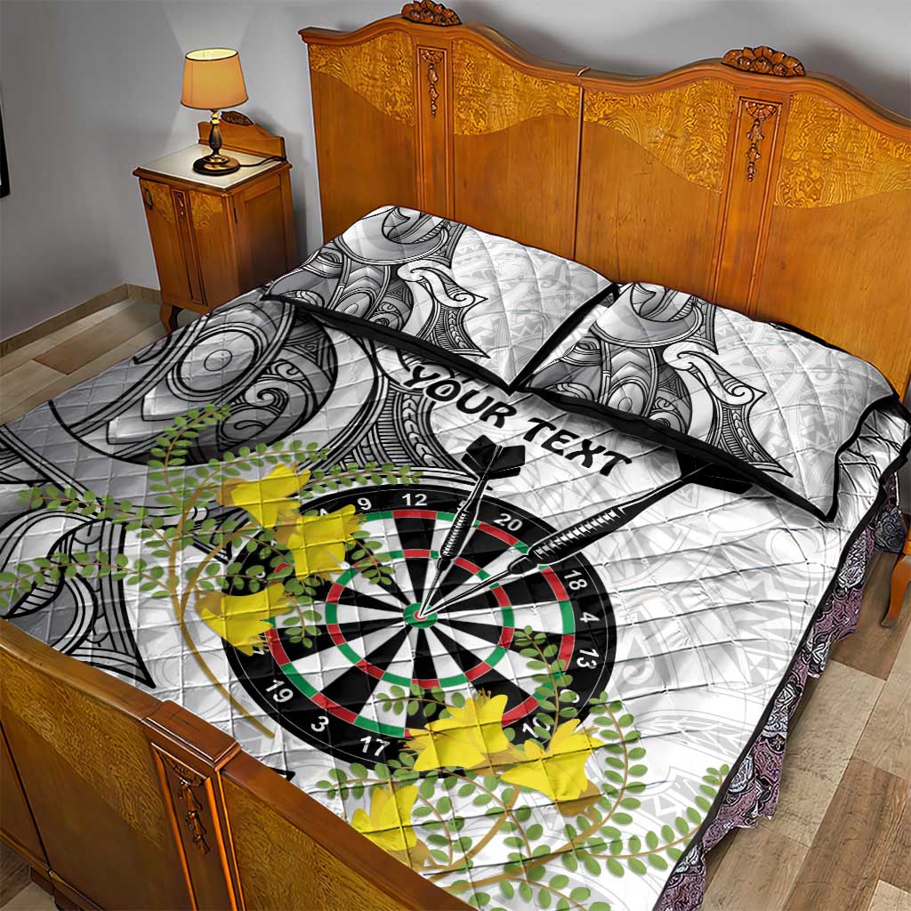 Personalised New Zealand Darts Quilt Bed Set Kowhai Floral with Maori Tattoo LT9 - Polynesian Pride