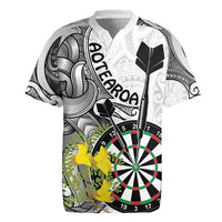 Personalised New Zealand Darts Rugby Jersey Kowhai Floral with Maori Tattoo LT9 Black - Polynesian Pride