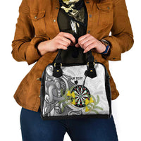 Personalised New Zealand Darts Shoulder Handbag Kowhai Floral with Maori Tattoo LT9 - Polynesian Pride