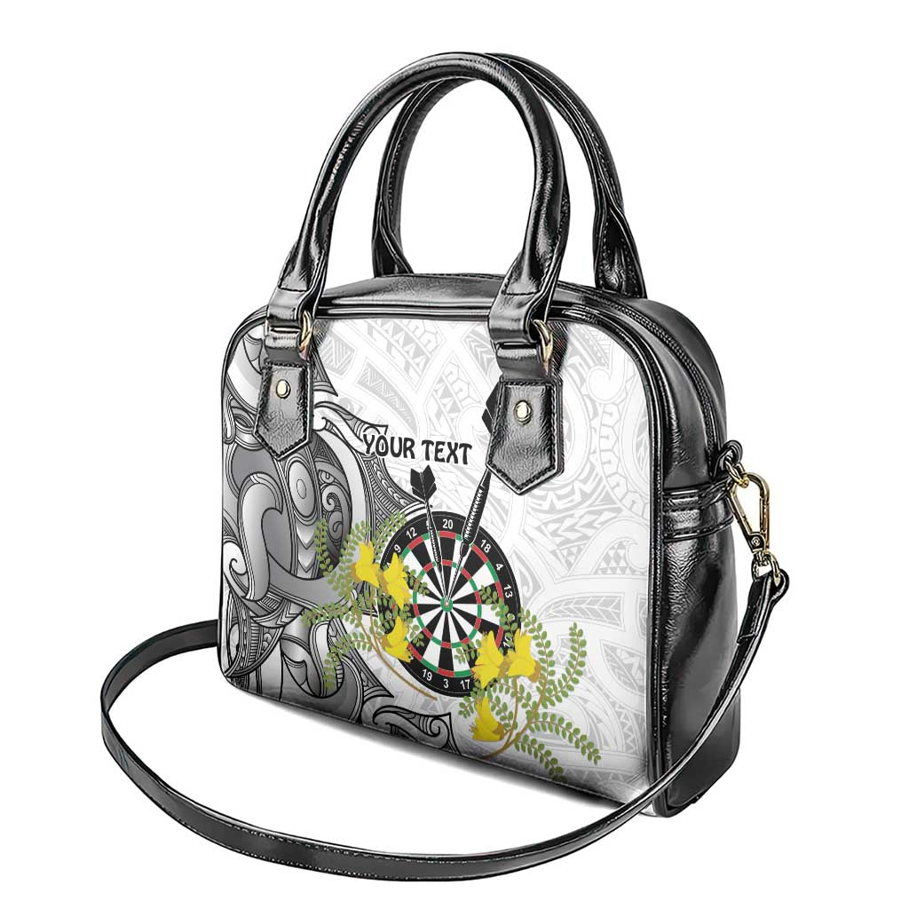 Personalised New Zealand Darts Shoulder Handbag Kowhai Floral with Maori Tattoo LT9 - Polynesian Pride