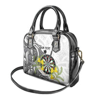 Personalised New Zealand Darts Shoulder Handbag Kowhai Floral with Maori Tattoo LT9 - Polynesian Pride