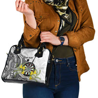 Personalised New Zealand Darts Shoulder Handbag Kowhai Floral with Maori Tattoo LT9 - Polynesian Pride