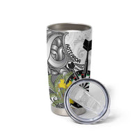 Personalised New Zealand Darts Tumbler Cup Kowhai Floral with Maori Tattoo LT9 - Polynesian Pride